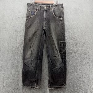 JNCO Jeans Mens 32x30 Charcoal Gray Y2K Baggy Vtg Wide Leg Heel Drag